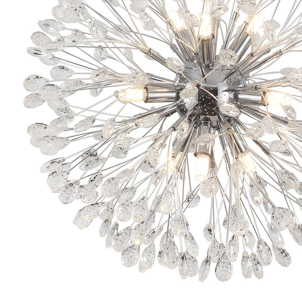 9-Light Floral Crystal Dandelion Chandelier