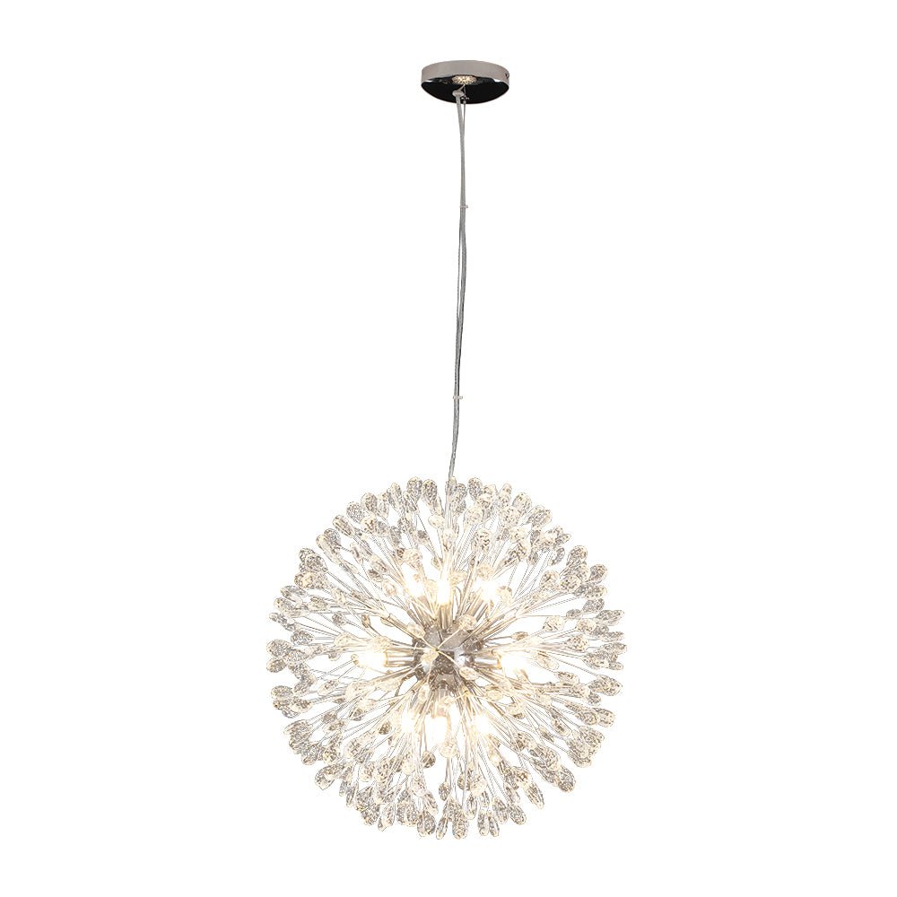 9-Light Floral Crystal Dandelion Chandelier