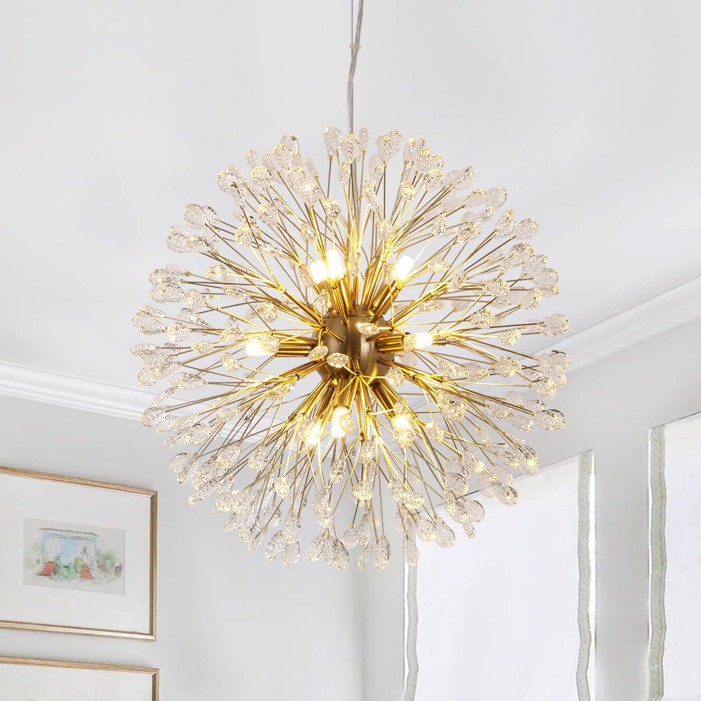 9-Light Floral Crystal Dandelion Chandelier