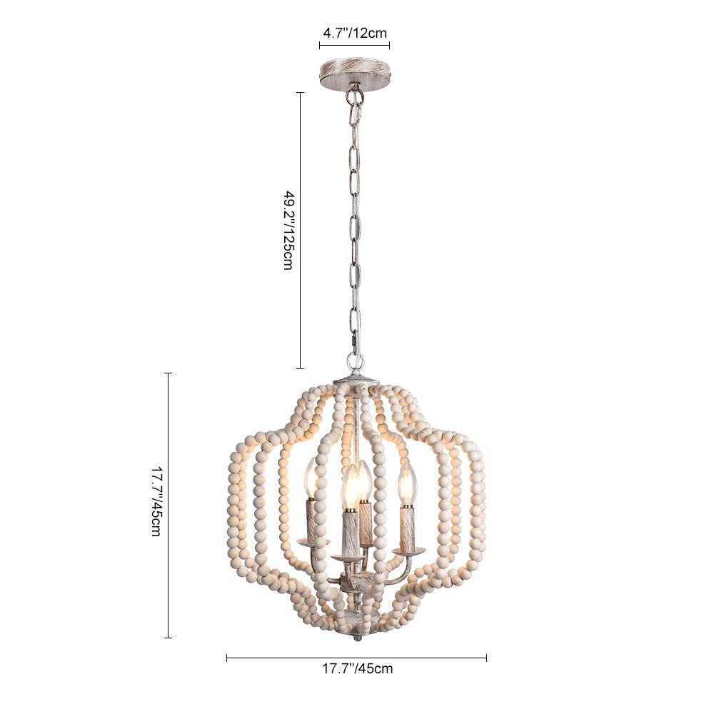 4-Light Boho Lantern Bead Chandelier | 3 Colours