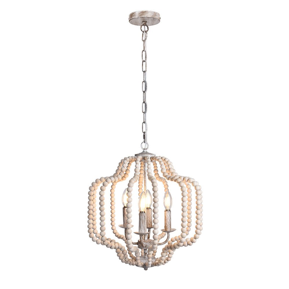 4-Light Boho Lantern Bead Chandelier | 3 Colours