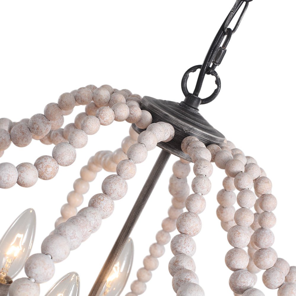 4-Light Boho Lantern Bead Chandelier | 3 Colours