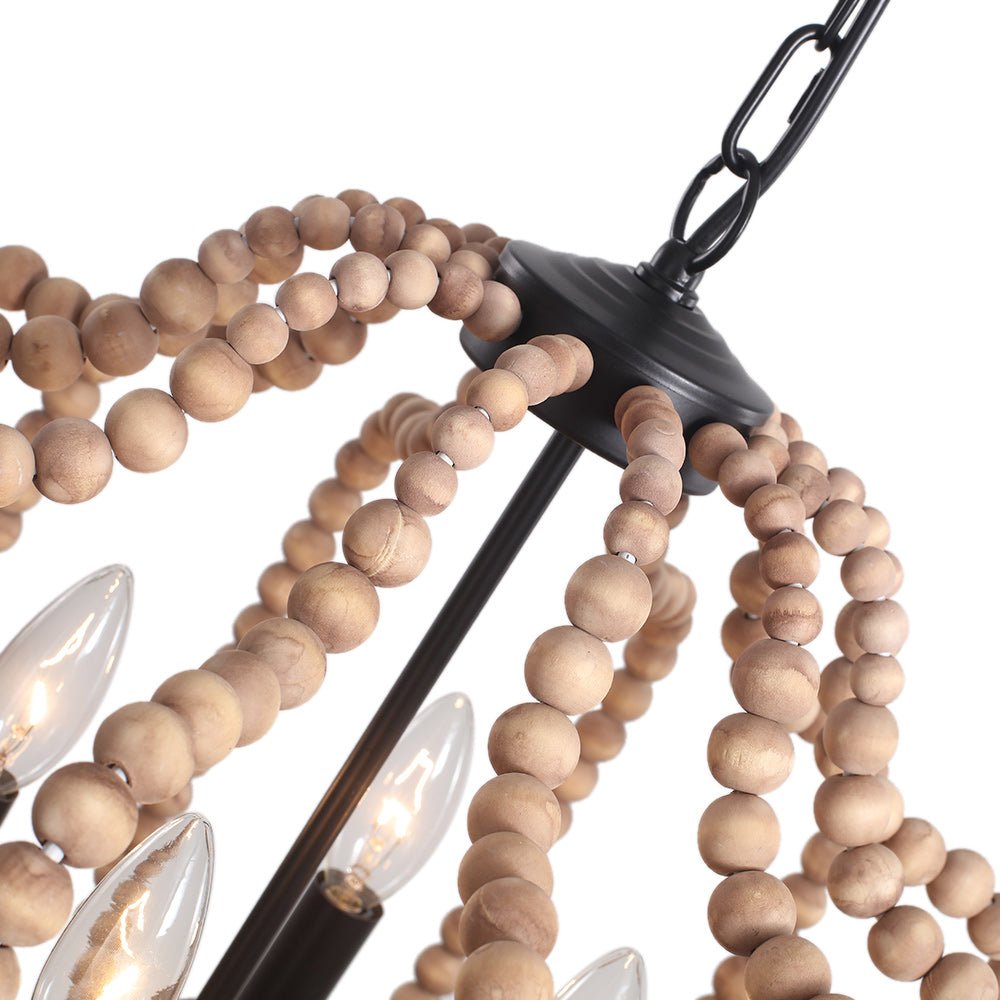 4-Light Boho Lantern Bead Chandelier | 3 Colours