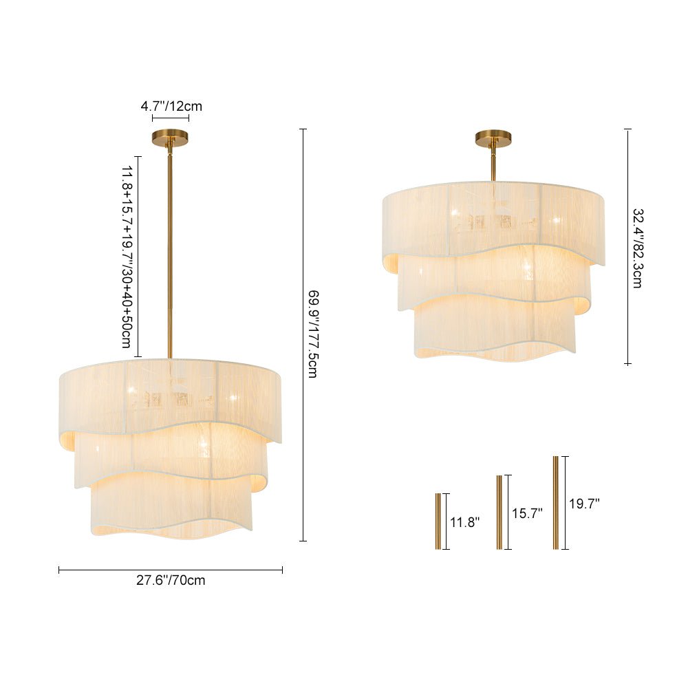 6-Light Boho Rope Tiered Drum Chandelier