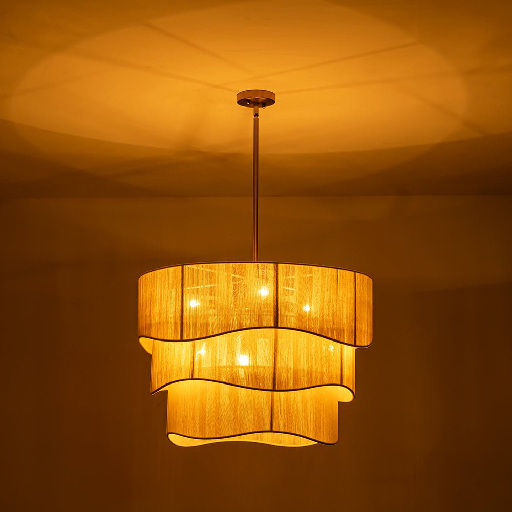 6-Light Boho Rope Tiered Drum Chandelier