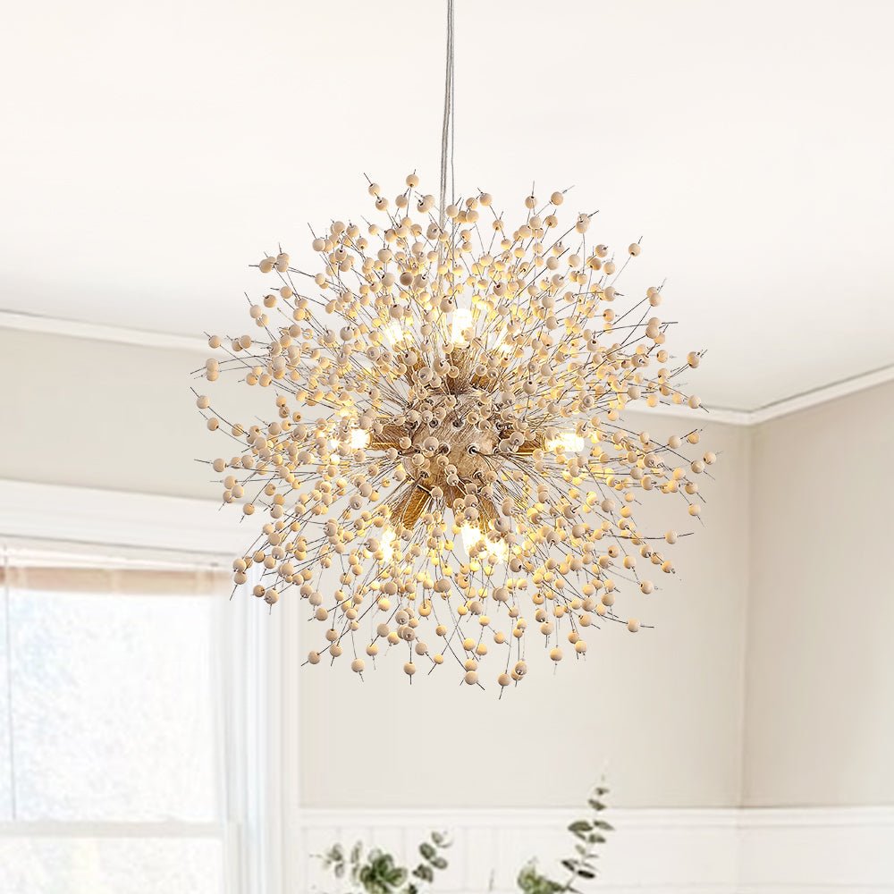 Boho Wooden Beaded Dandelion Chandelier | 2 Sizes