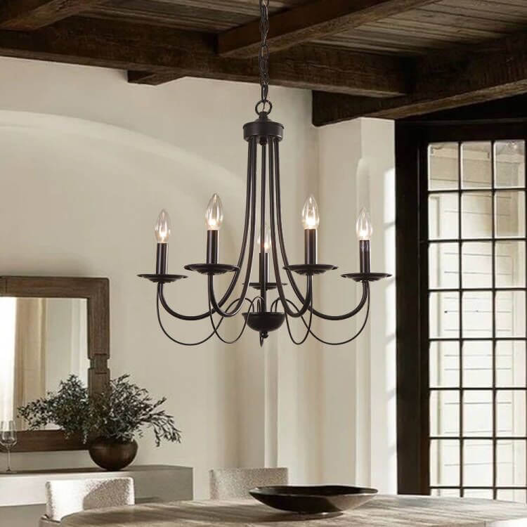 5-Light Candle Style Metal Chandelier