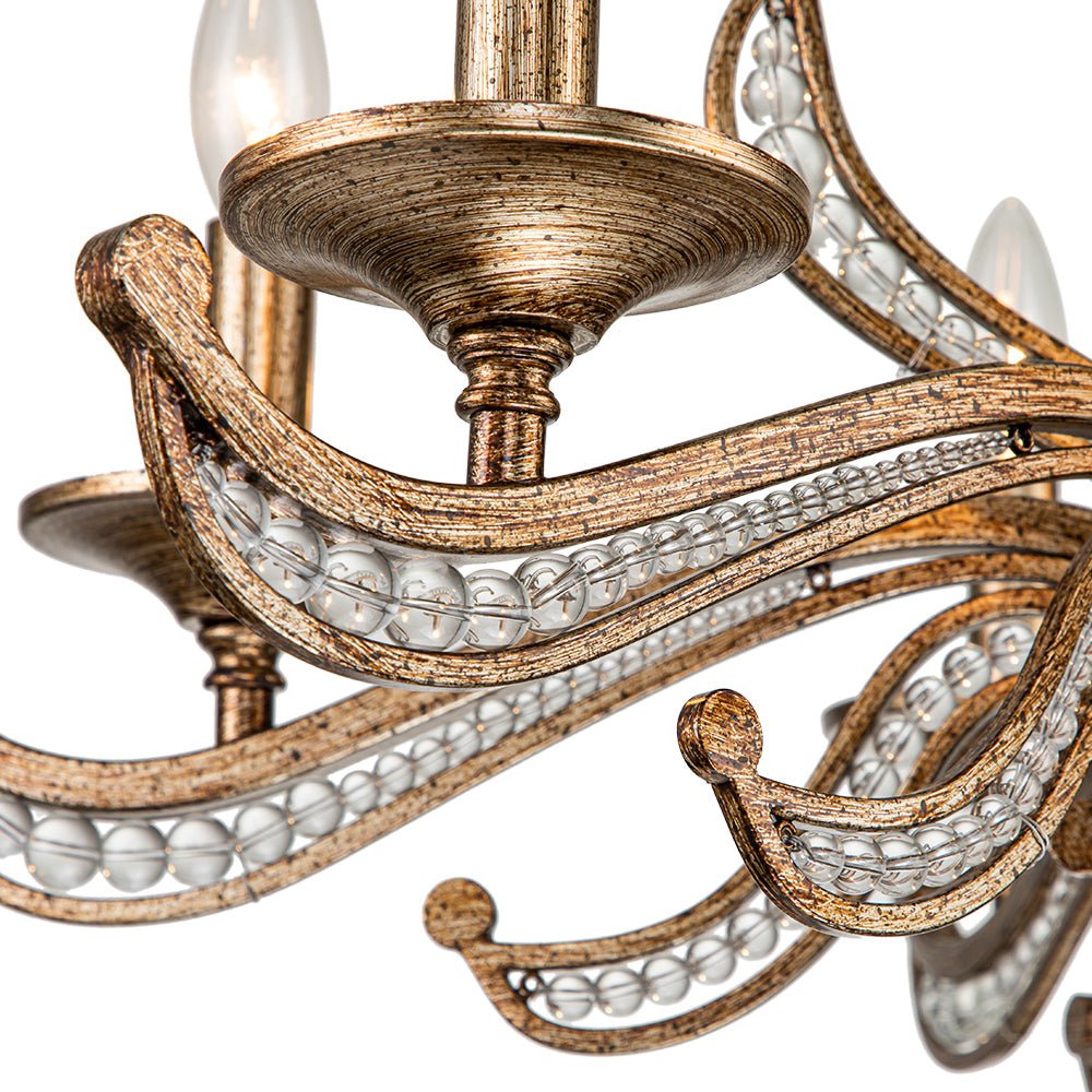 6-Light French Candle Style Crystal Chandelier