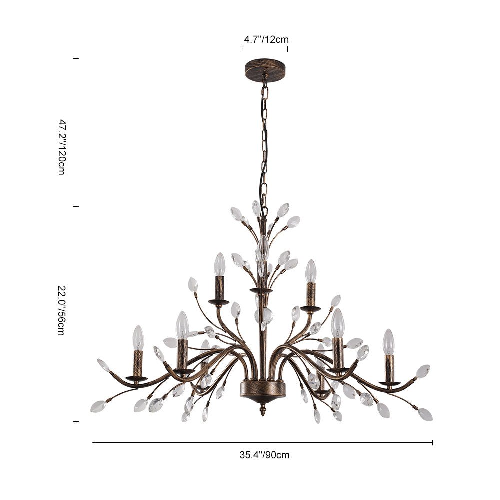 French Crystal Candle Chandelier | 2 Sizes