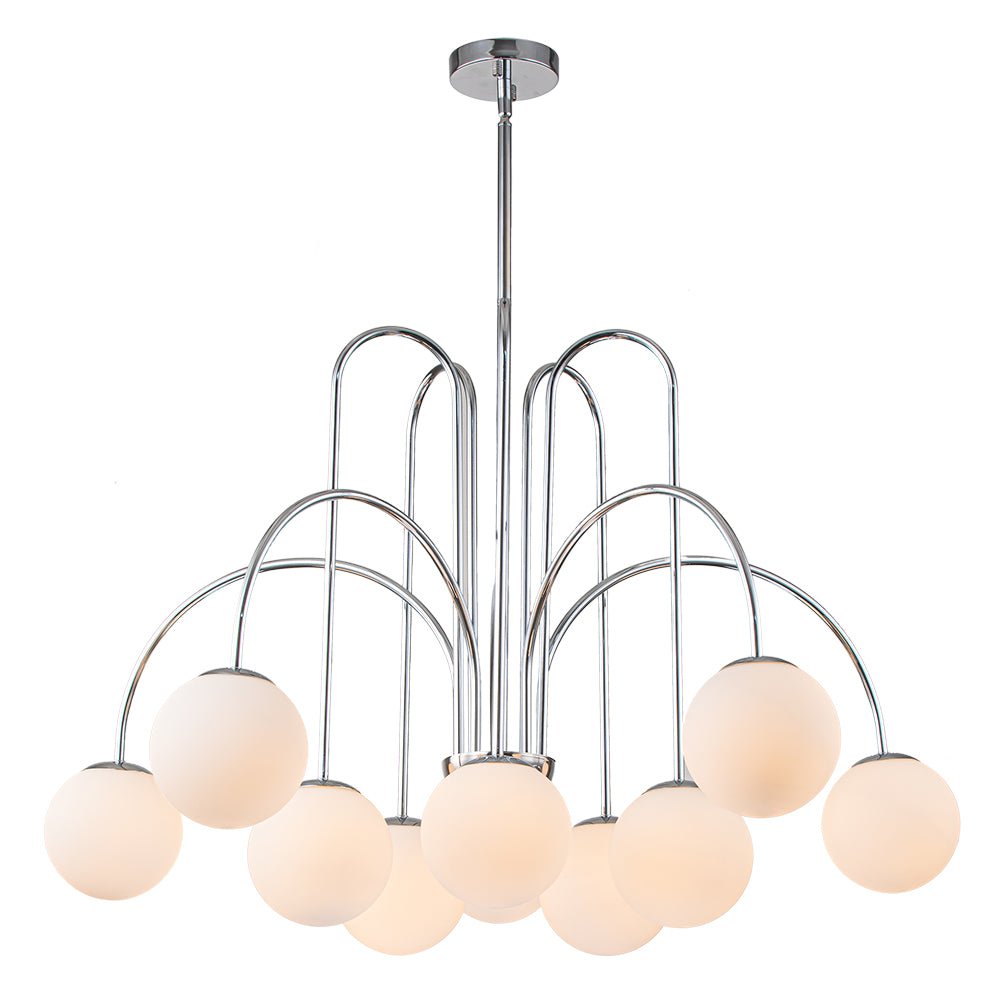 10-Light Curved Arm Bubble Chandelier | 3 Colours