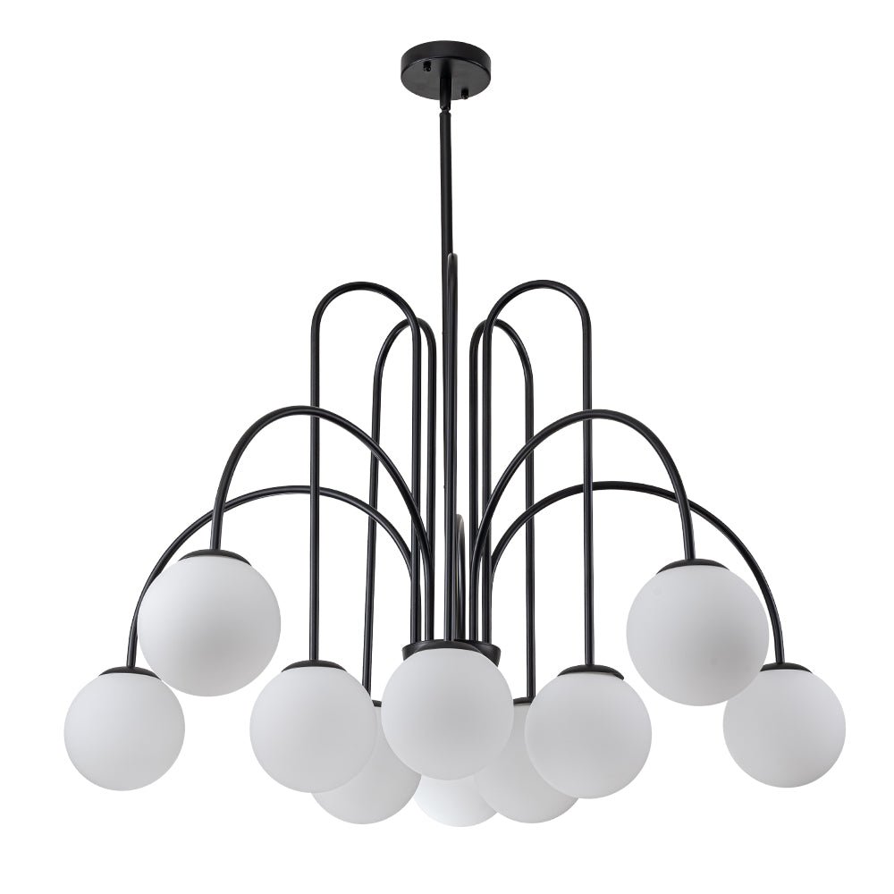 10-Light Curved Arm Bubble Chandelier | 3 Colours