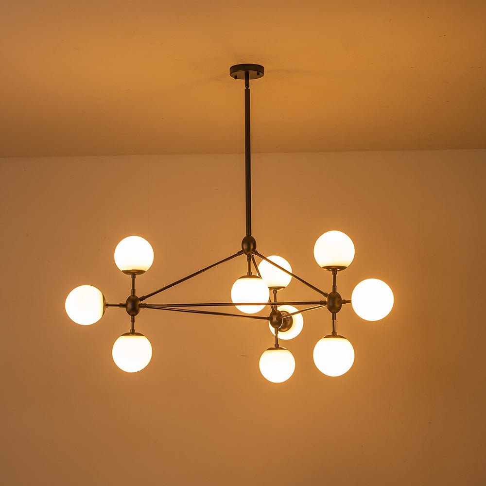 10-Light Frosted Glass Chandelier | 2 Colours