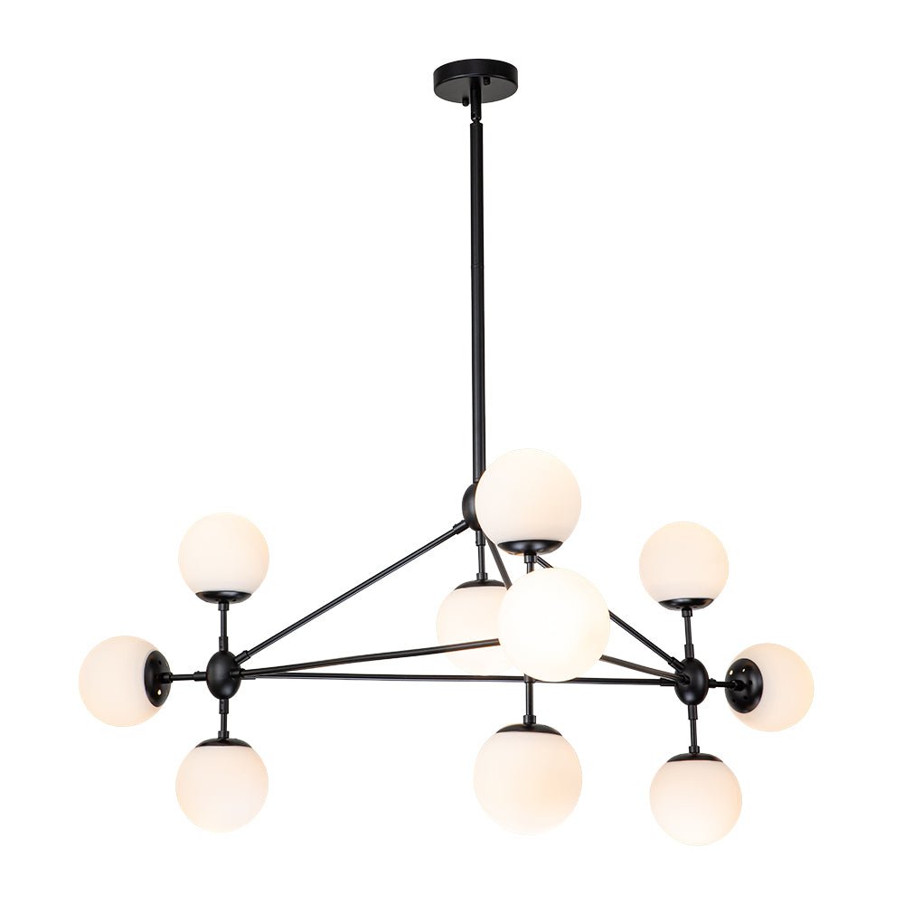 10-Light Frosted Glass Chandelier | 2 Colours