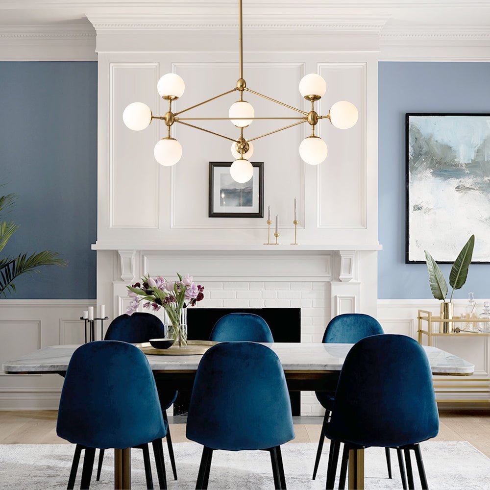 10-Light Frosted Glass Chandelier | 2 Colours