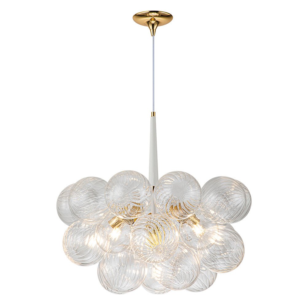 6-Light Twisted Glass Globe Bubble Chandelier