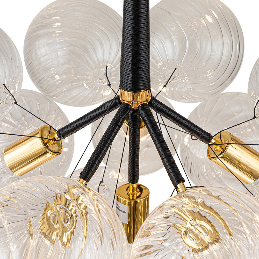 6-Light Twisted Glass Globe Bubble Chandelier