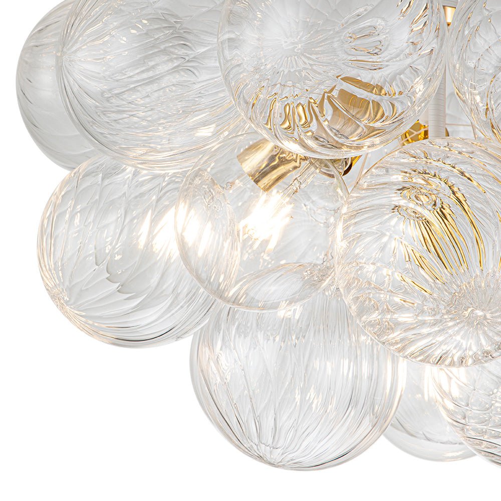 6-Light Twisted Glass Globe Bubble Chandelier