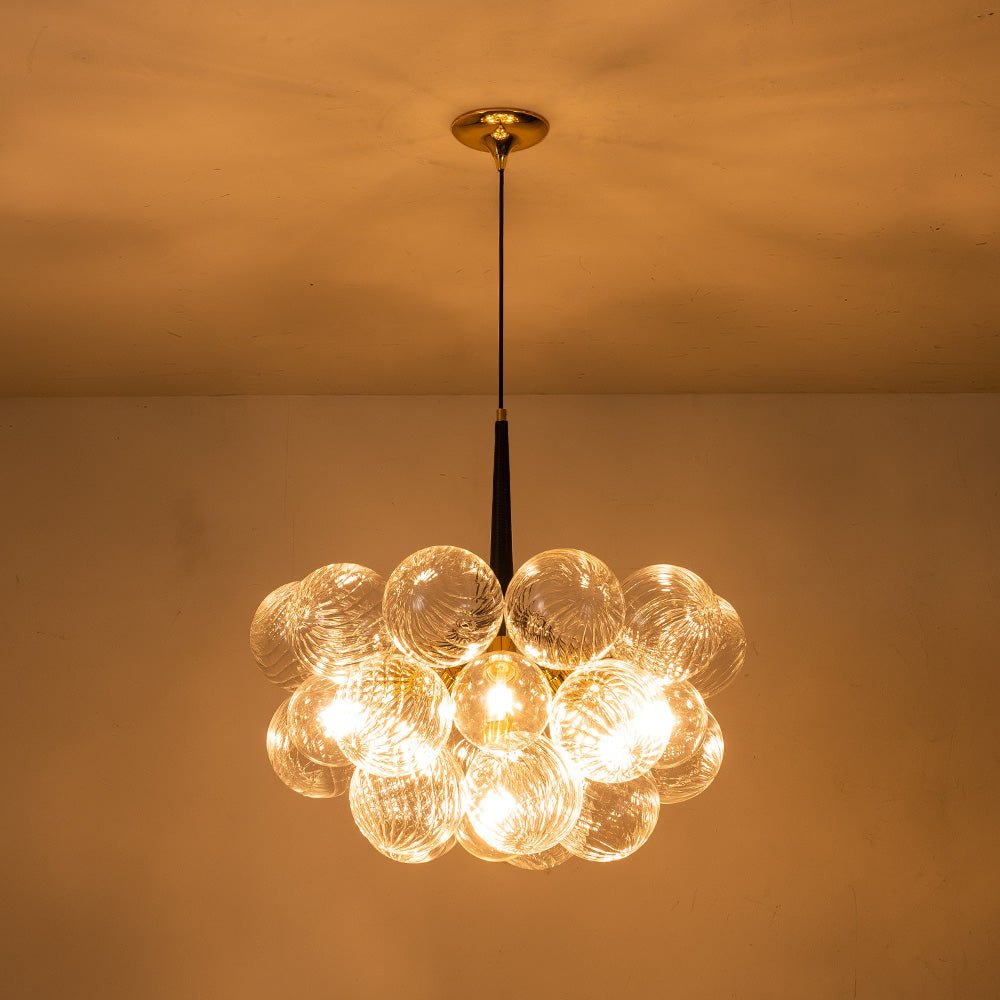 6-Light Twisted Glass Globe Bubble Chandelier