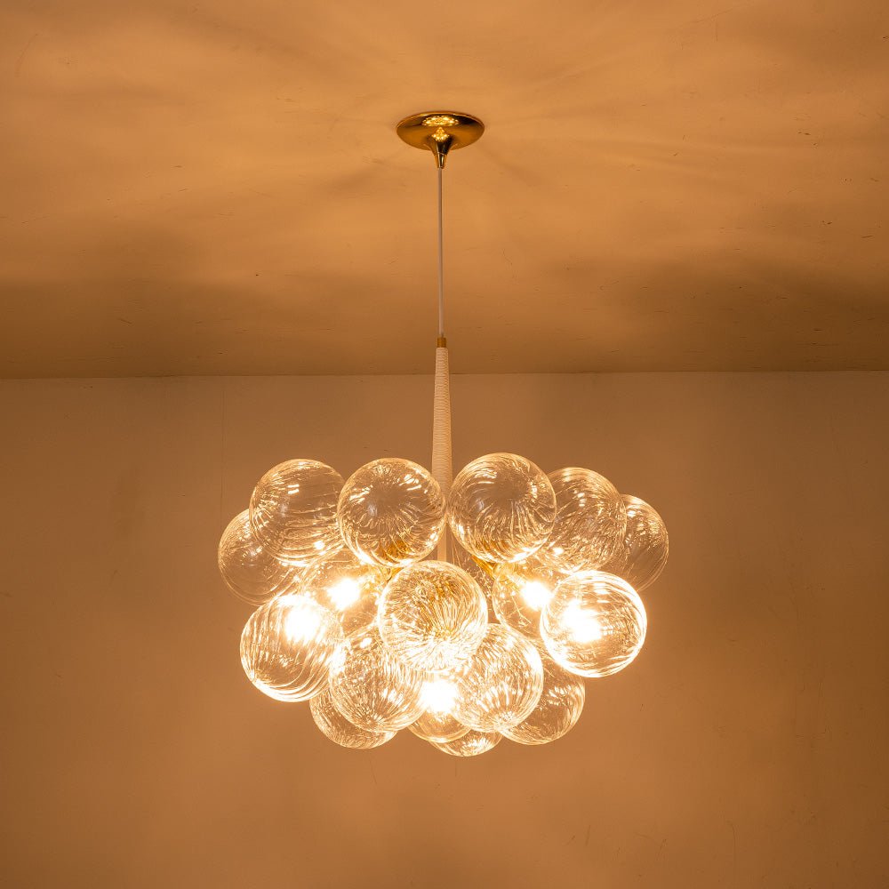 6-Light Twisted Glass Globe Bubble Chandelier