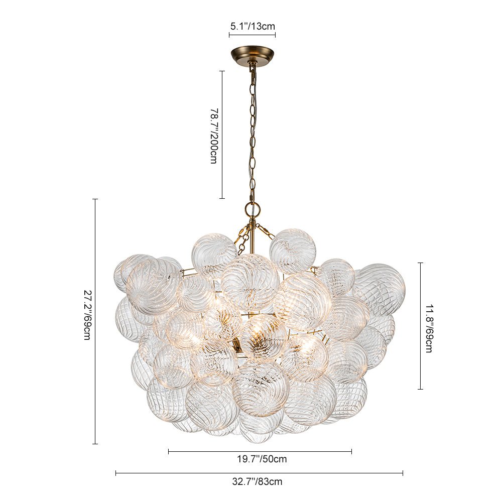 Ribbed Bubble Chandelier | 3 Colours