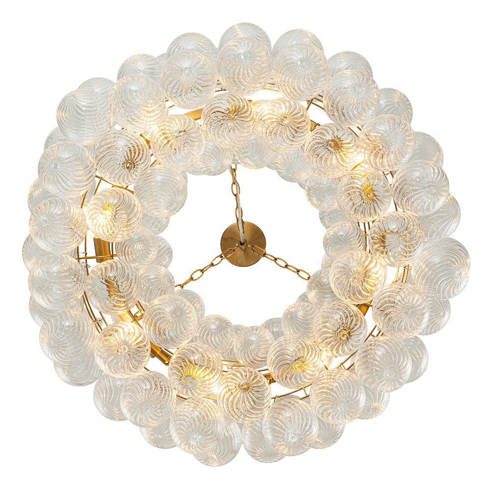 8/12-Light Ribbed Glass Globe Tiered Chandelier
