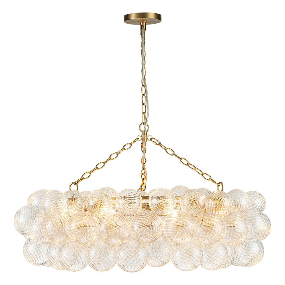 8/12-Light Ribbed Glass Globe Tiered Chandelier