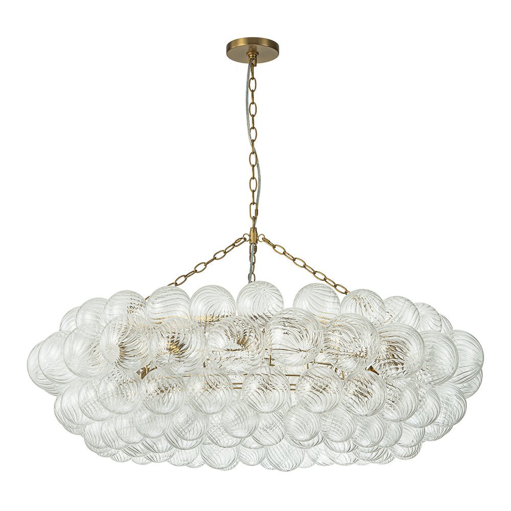 8/12-Light Ribbed Glass Globe Tiered Chandelier