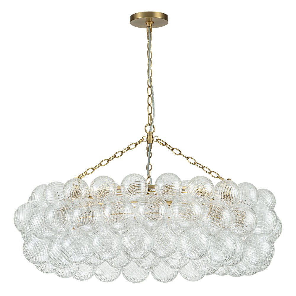 8/12-Light Ribbed Glass Globe Tiered Chandelier