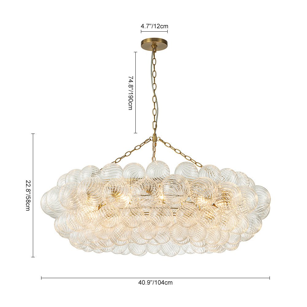 8/12-Light Ribbed Glass Globe Tiered Chandelier