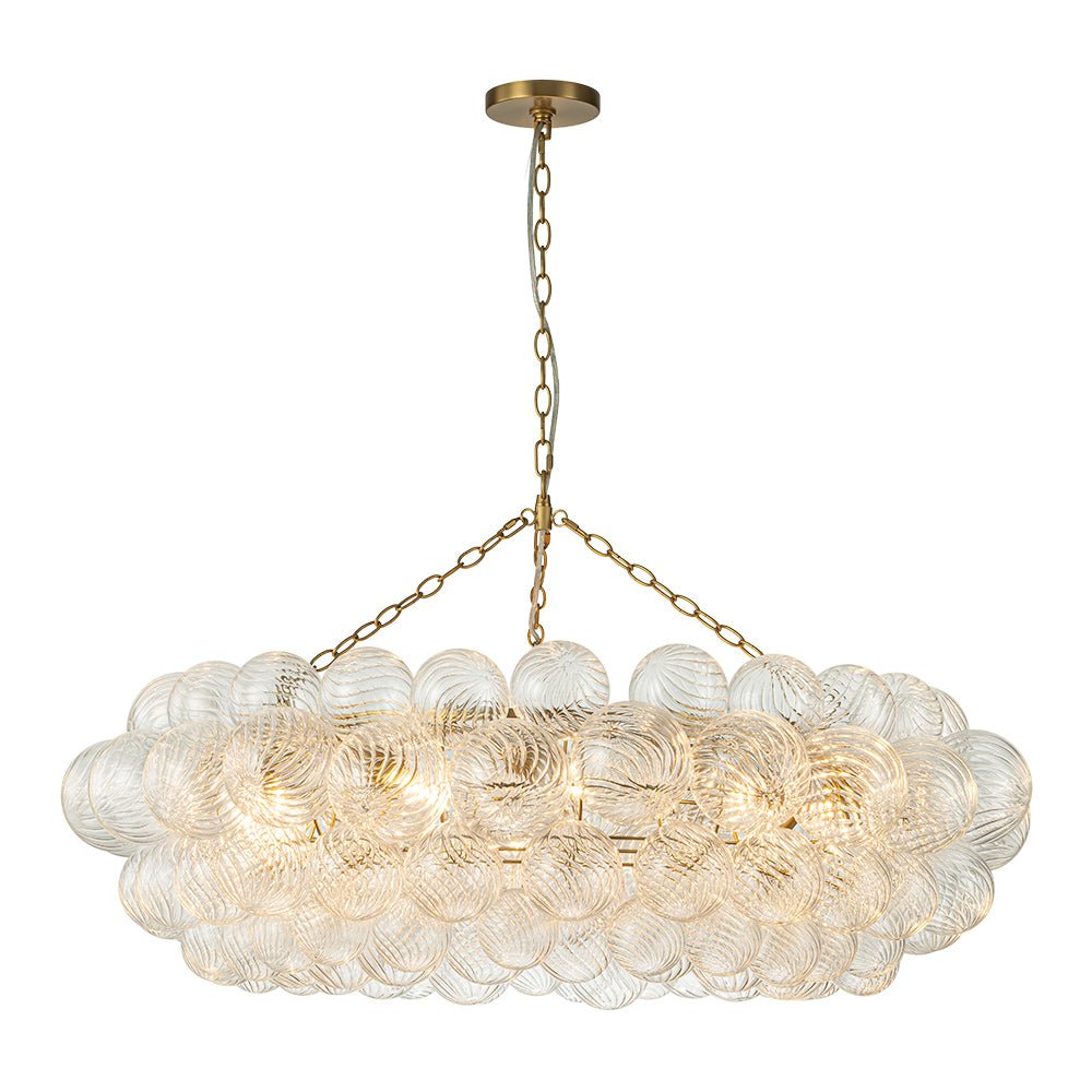 8/12-Light Ribbed Glass Globe Tiered Chandelier