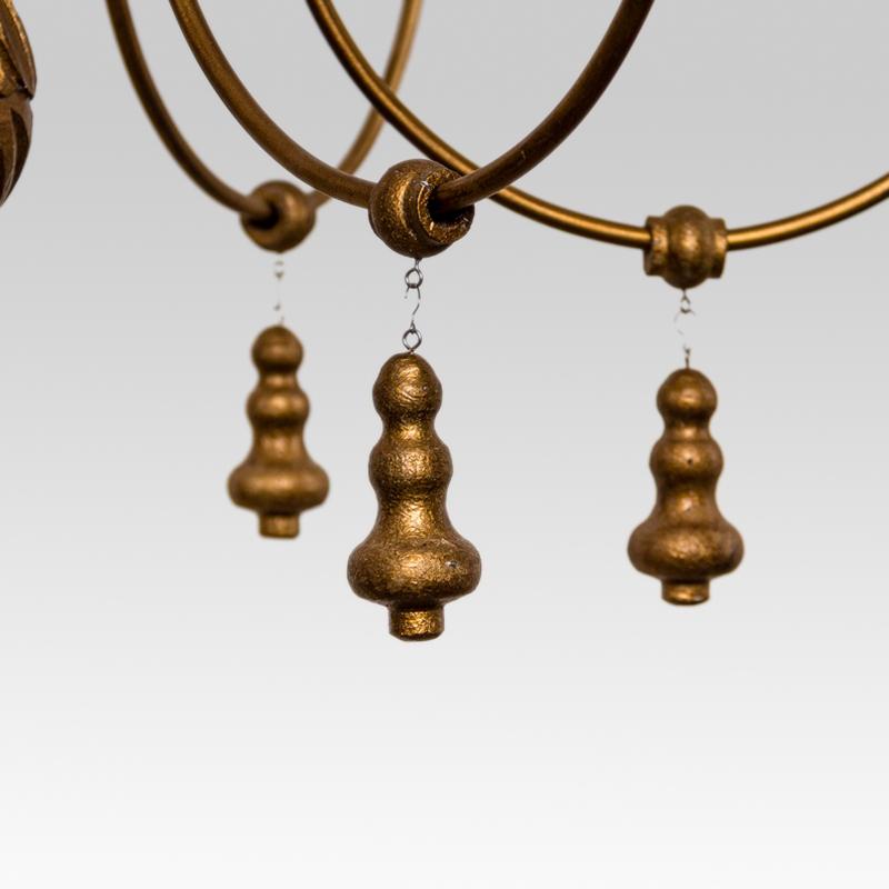 6-Light Antique Gold French Chandelier
