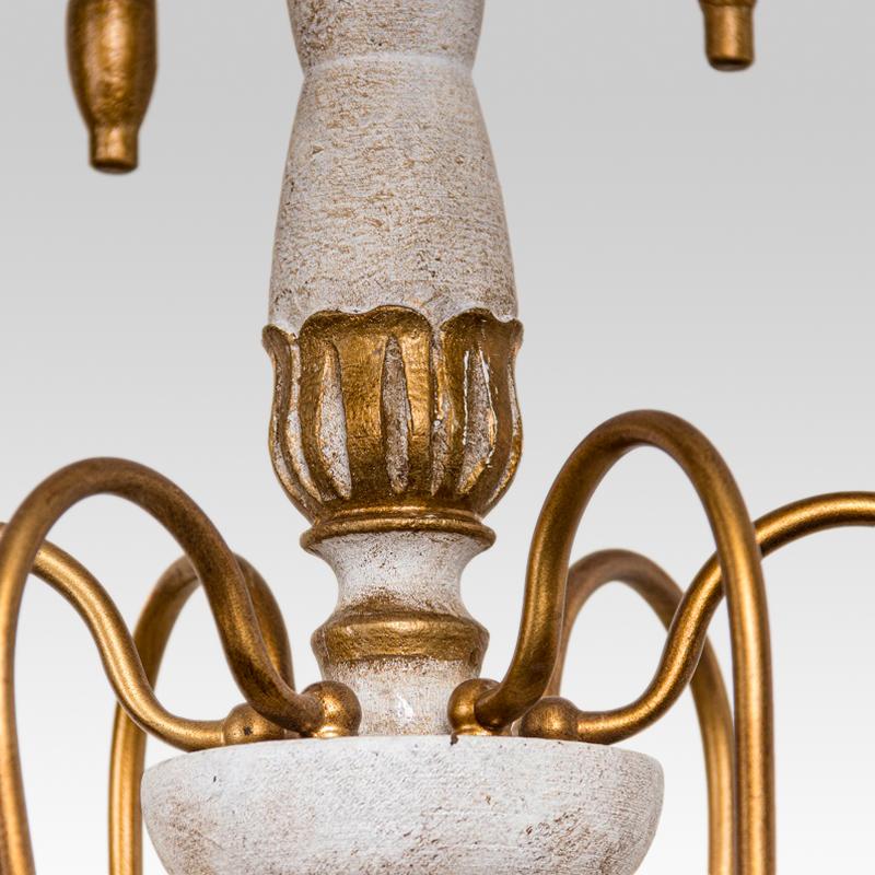 6-Light Antique Gold French Chandelier