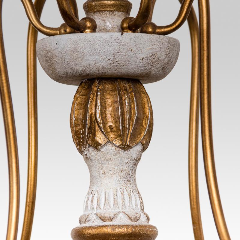 6-Light Antique Gold French Chandelier
