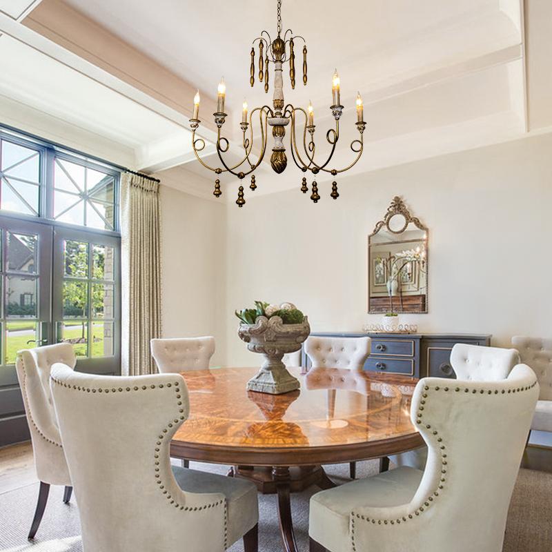 6-Light Antique Gold French Chandelier