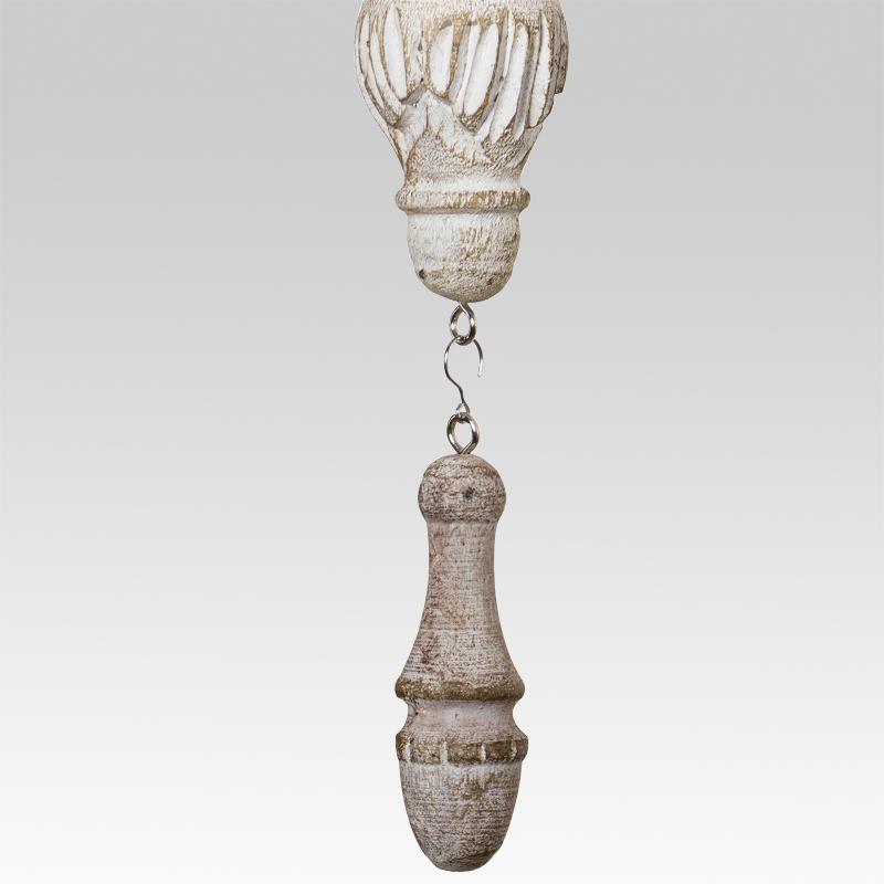 6-Light Distressed White Vintage Chandelier