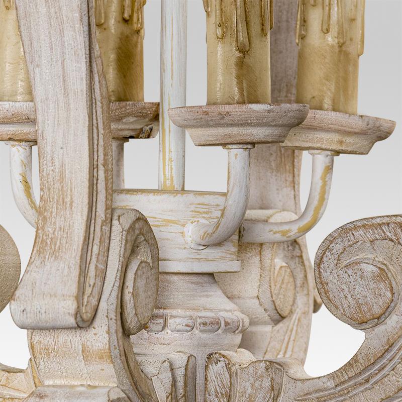 4-Light Wood Birdcage Farmhouse Chandelier