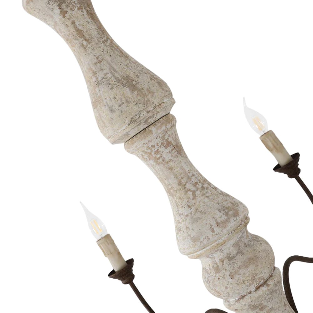 5/8-Light Wooden Candle Style Chandelier