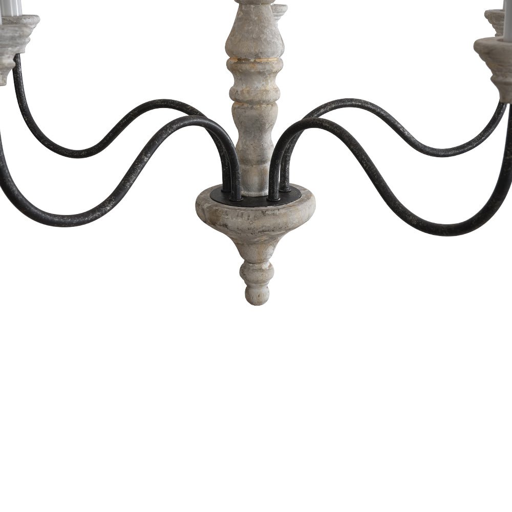 5/8-Light Wooden Candle Style Chandelier