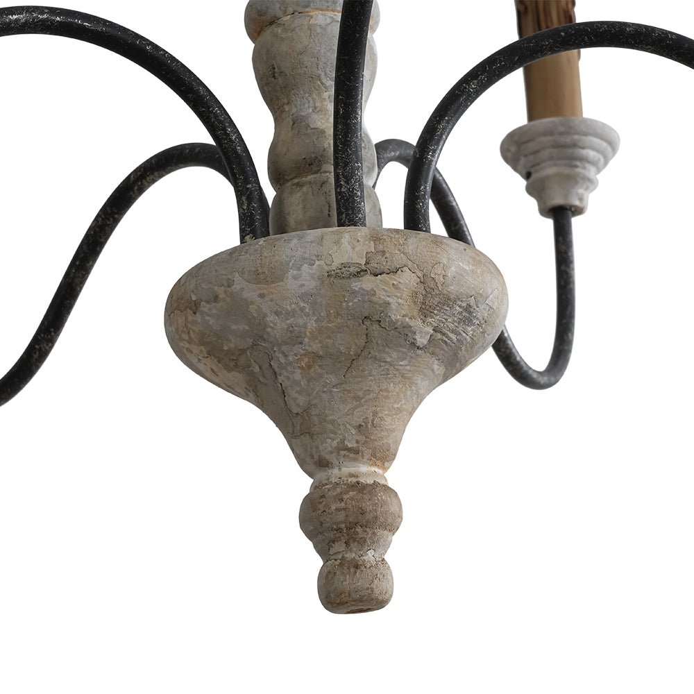 5/8-Light Wooden Candle Style Chandelier