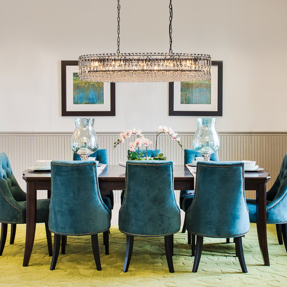 10-Light Oversized Oval Crystal Chandelier