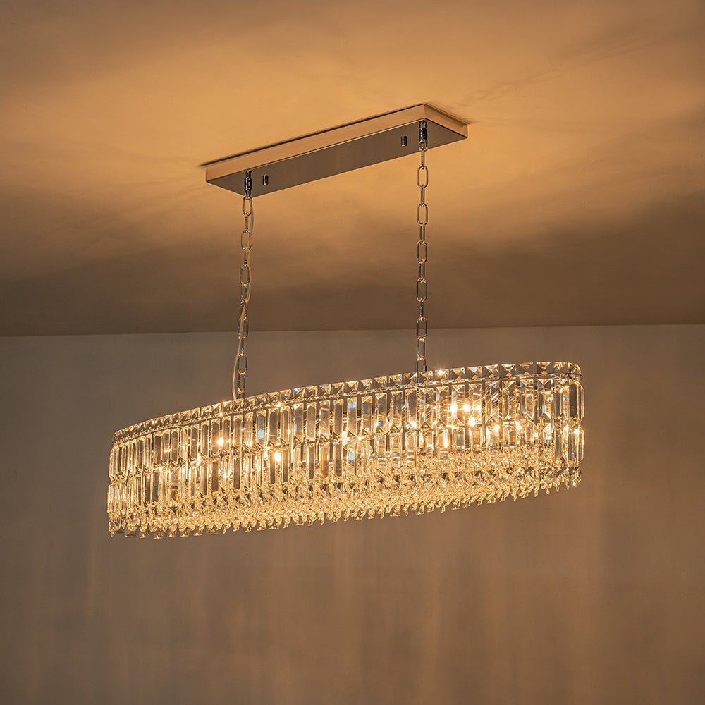 10-Light Oversized Oval Crystal Chandelier