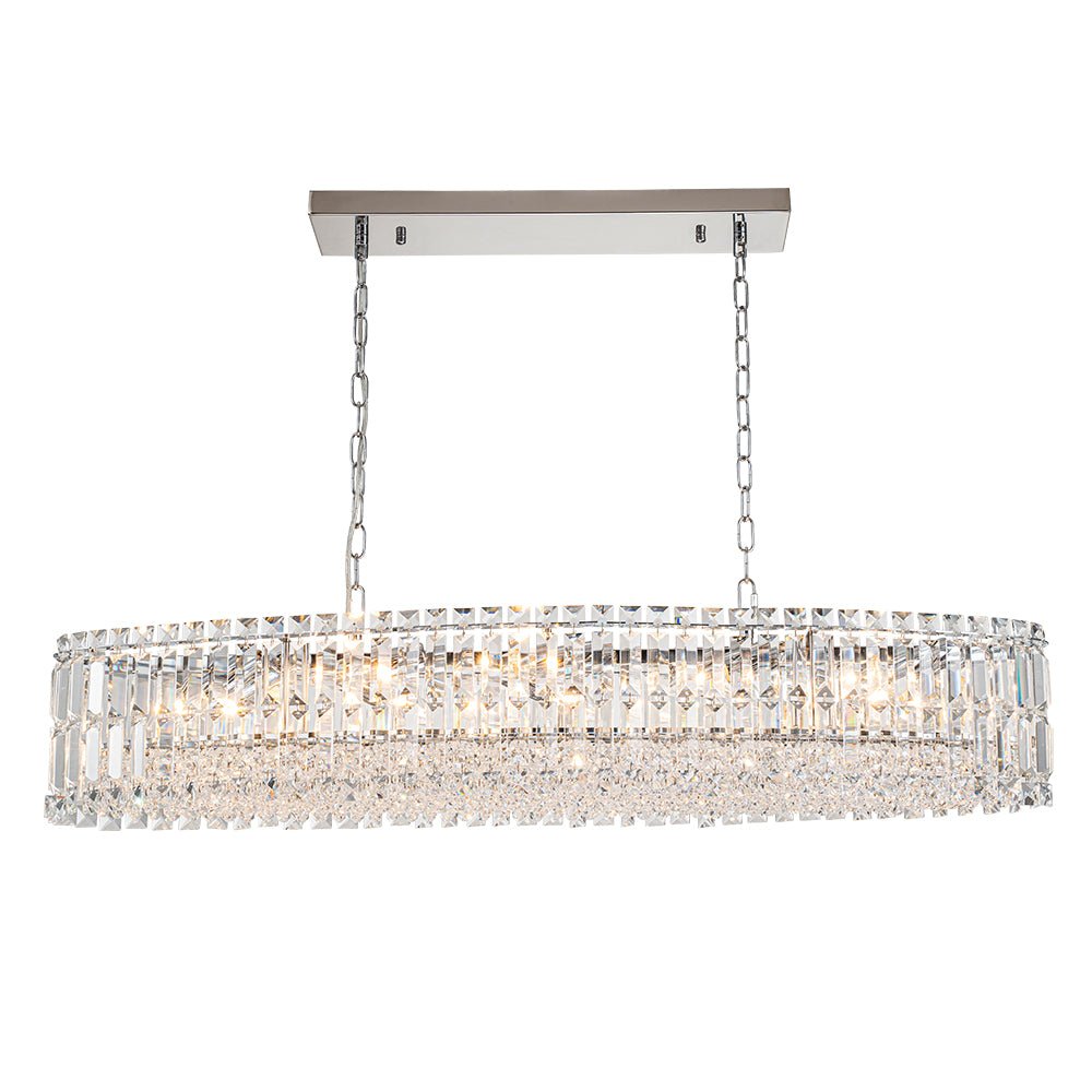 10-Light Oversized Oval Crystal Chandelier