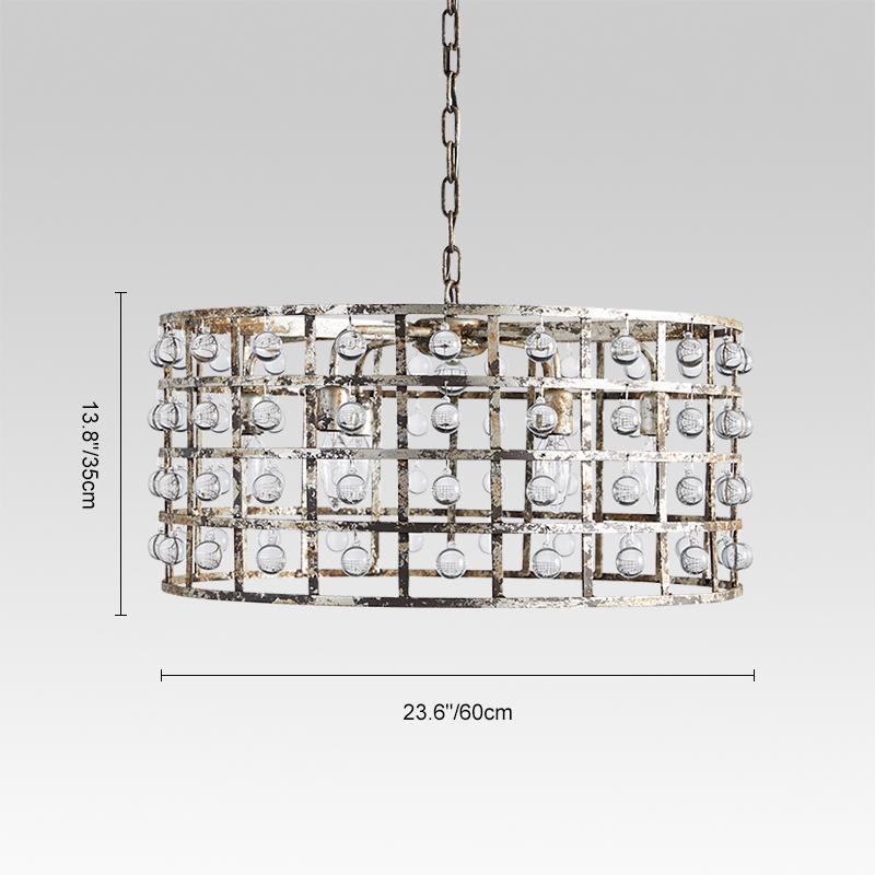 Glass Ball Drum Chandelier | 6 or 8 Lights