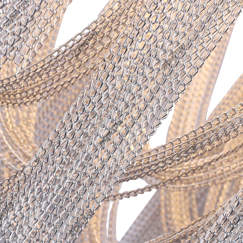 5-Light Chrome Linear Chain Chandelier