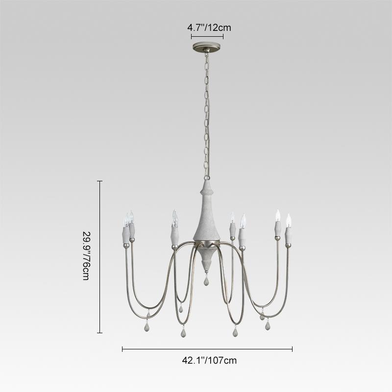 8-Light Candle Style Chandelier | 2 Colours