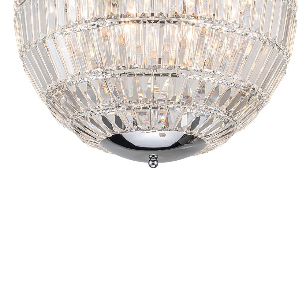 6-Light Crystal Globe Chandelier - Chrome