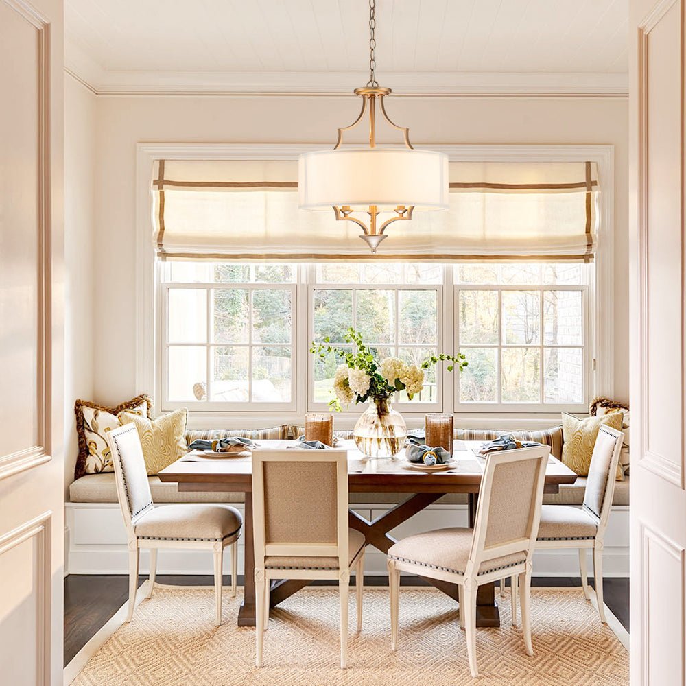 3-Light Mid-Century Drum Chandelier