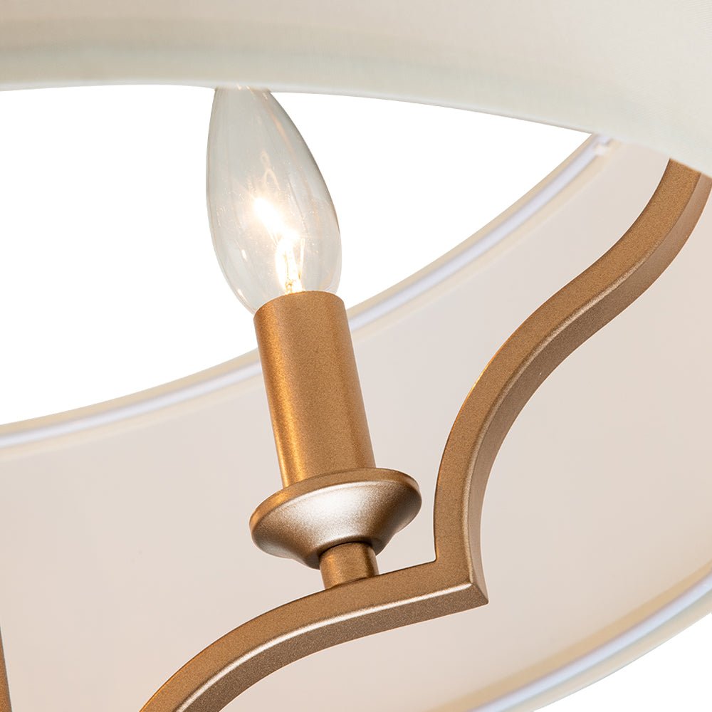 3-Light Mid-Century Drum Chandelier