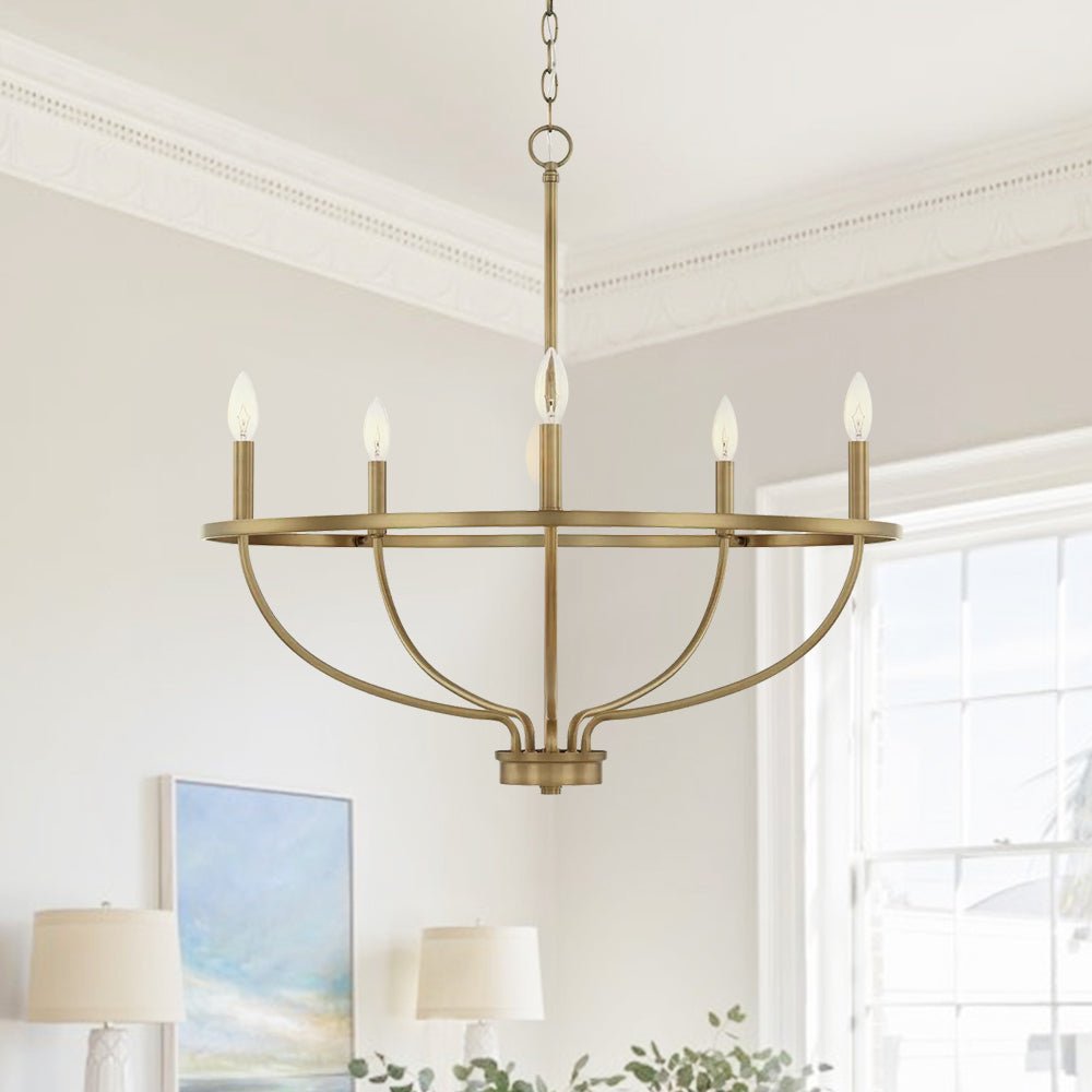 6-Light Curved Candle Chandelier | 2 Colours