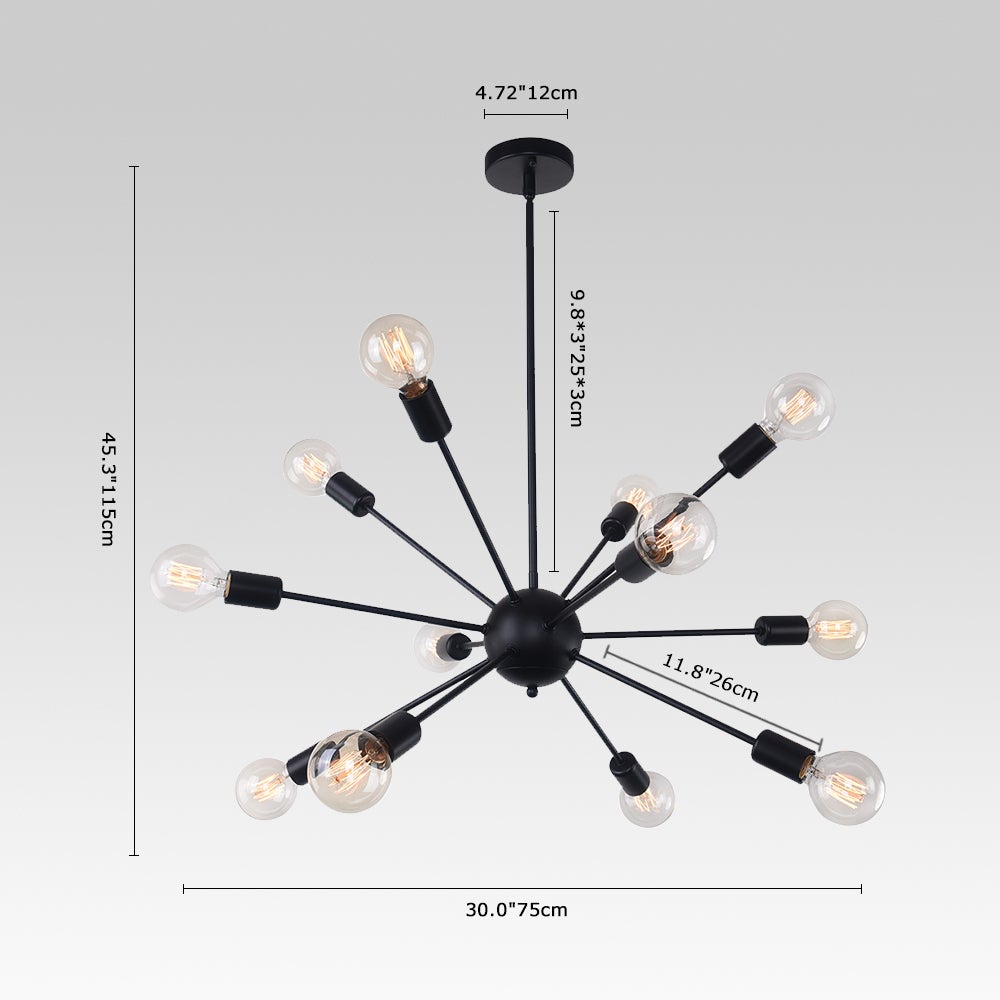 12-Light Sputnik Chandelier | 3 Colours